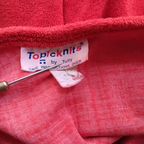 Vintage Small Women;s T-shirt 1970's Terry Cloth Knit Topicknits Single Stitch - Picture 6 of 6